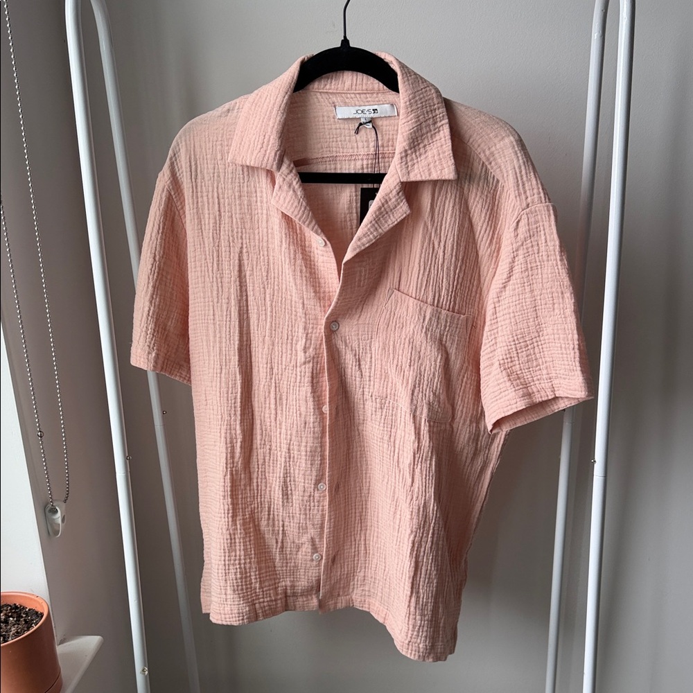 Joe's Jeans Men's Casual Pink Button-Down Shirt